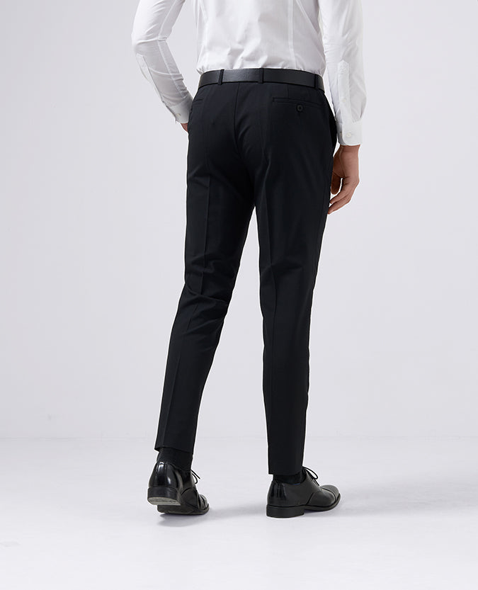 Men Solid Slim Fit Trousers  Black  Benetton
